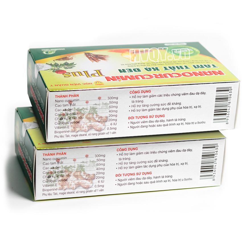 Bộ 2 hộp Nano Curcumin Tam Thất Xạ Đen Plus
