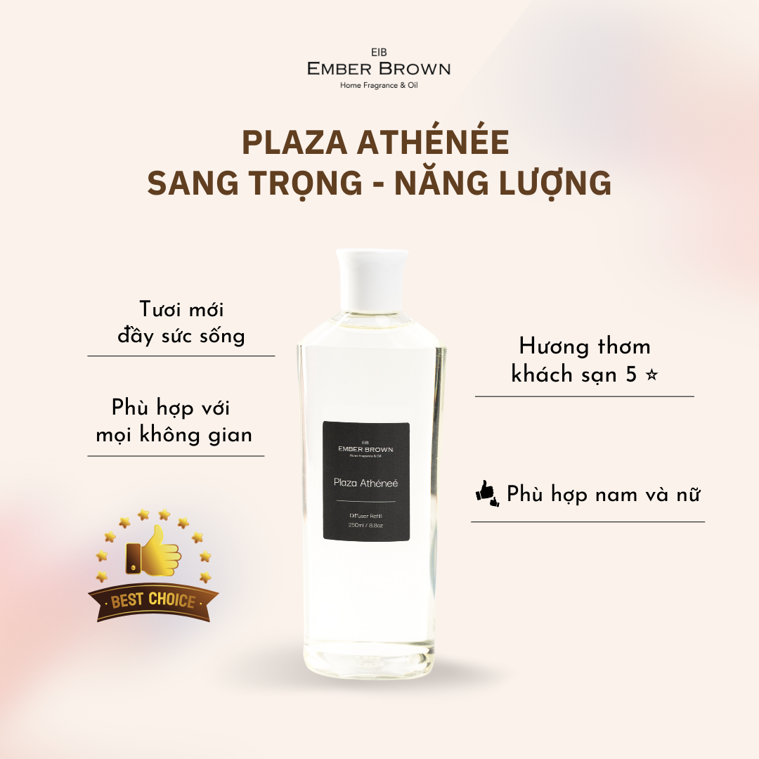 Ember Brown - Diffuser Refill Chai Refill Tinh Dầu Nước Hoa Khuếch Tán Thơm Phòng  250ml