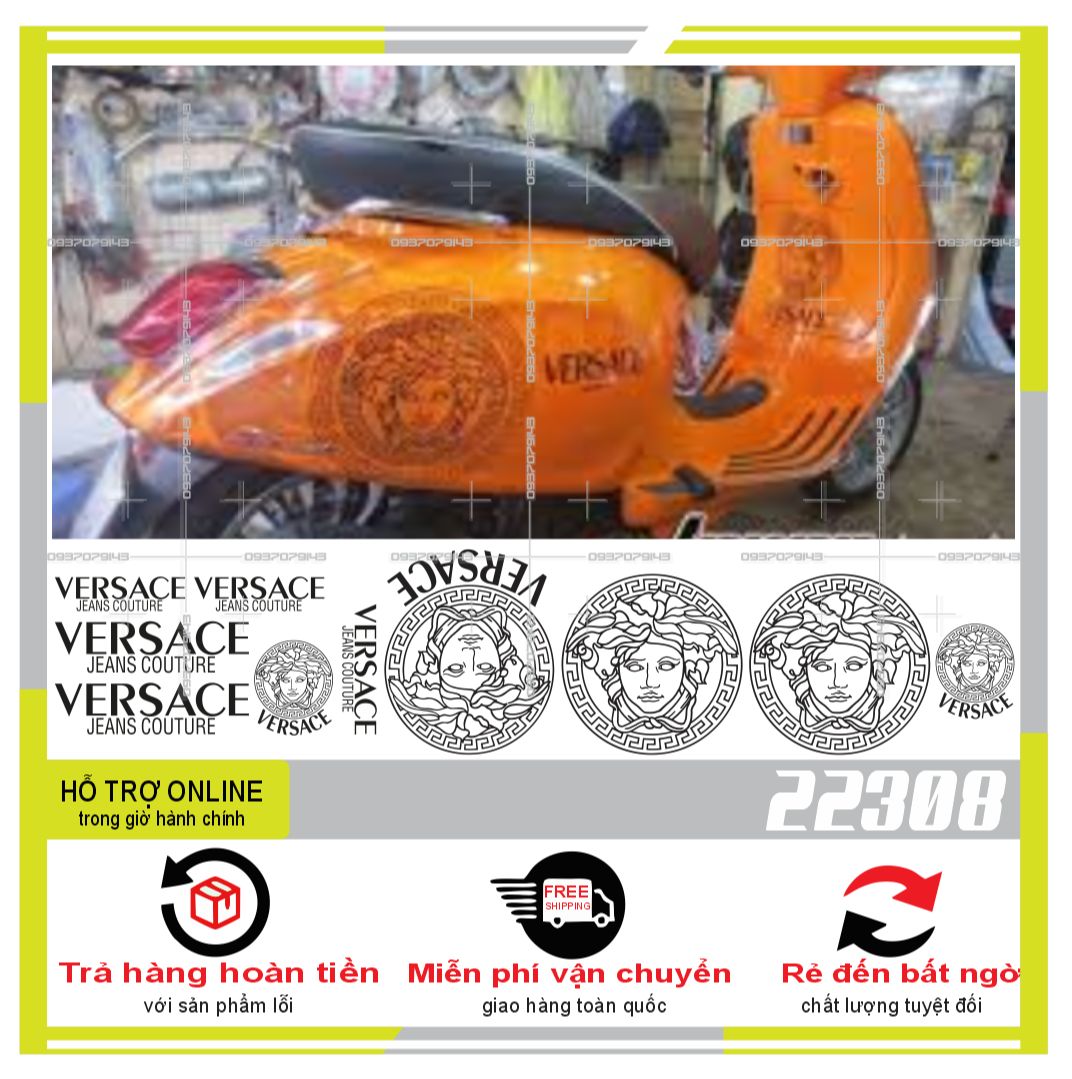Tem rời vespa versace in decal trong