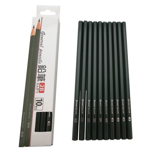 Set 10 bút chì mềm 2B Sanada - Nội Địa Nhật Bản