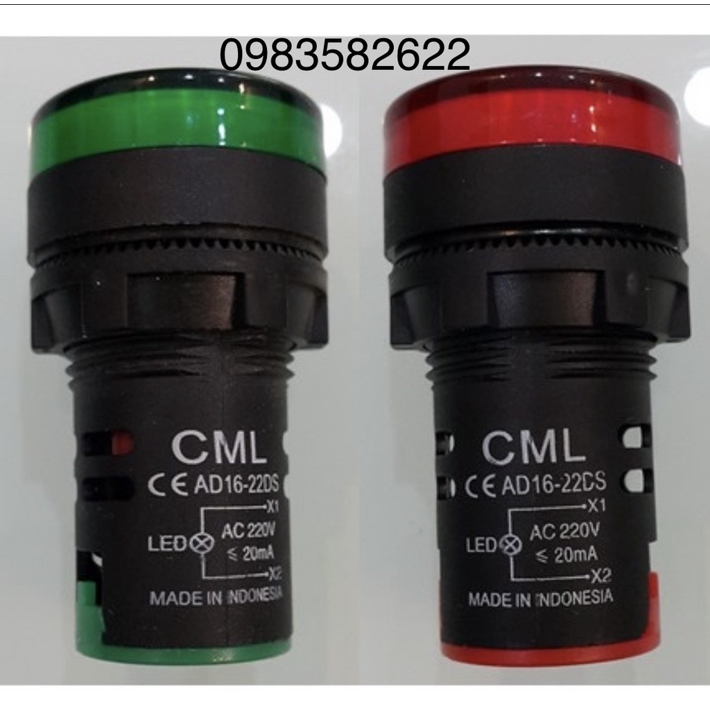 Đèn báo tủ điện AD16-22DS phi 22 điện áp 220V