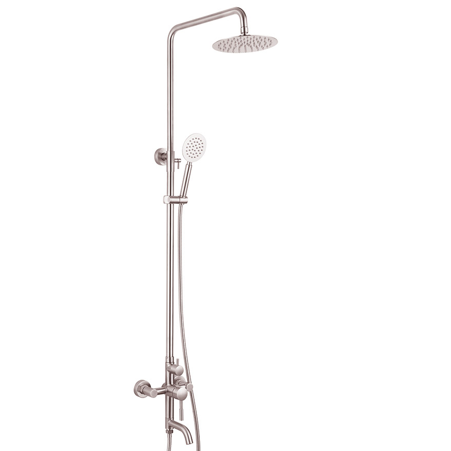 Bộ sen cây tắm đứng nóng lạnh Inox SUS 304 Eurolife EL-S909 (Trắng vàng)