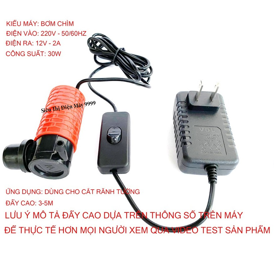 Máy bơm nước mini 12v - 30w bơm nước cắt rãnh tường