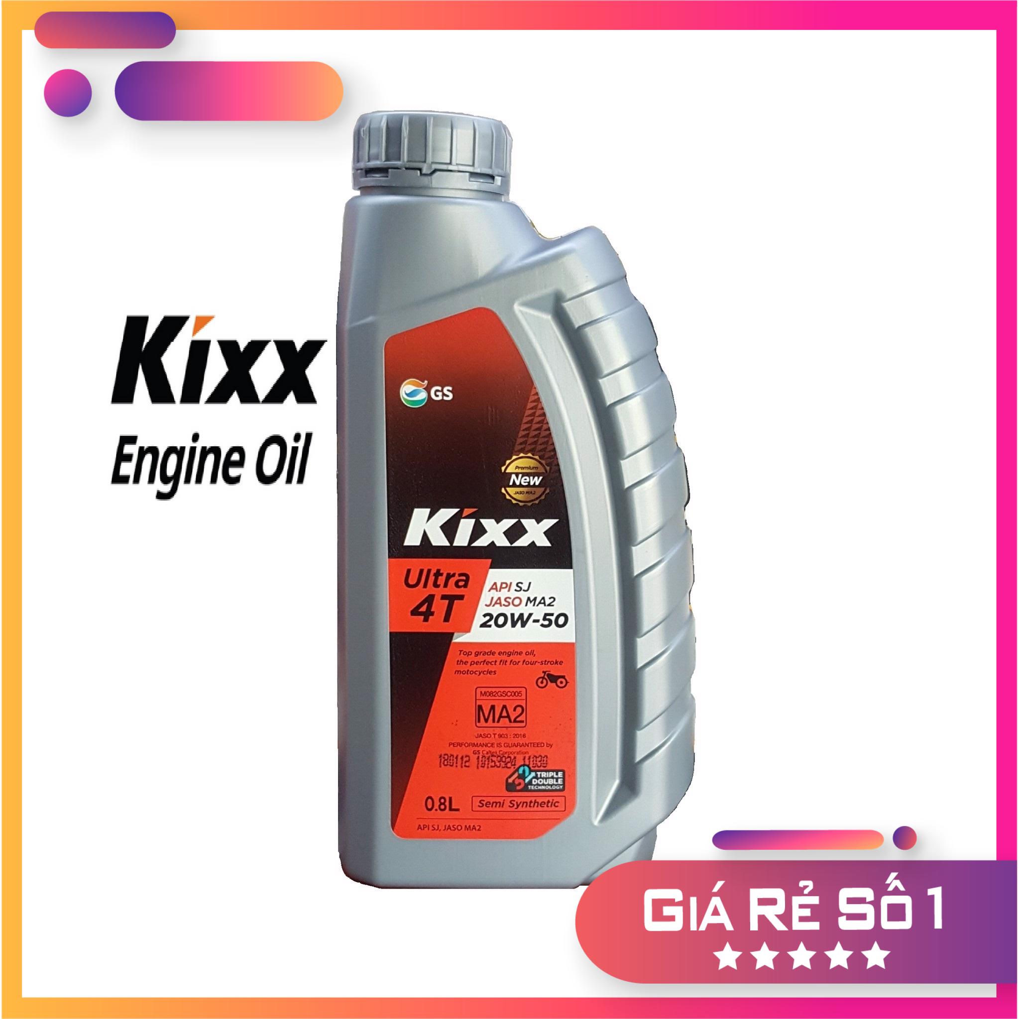 [Giá hủy diệt] Nhớt Kixx ultra 20W50 nhập khẩu Hàn Quốc, nhớt kixx 20W50 cho xe máy xe côn tay chai 800ml