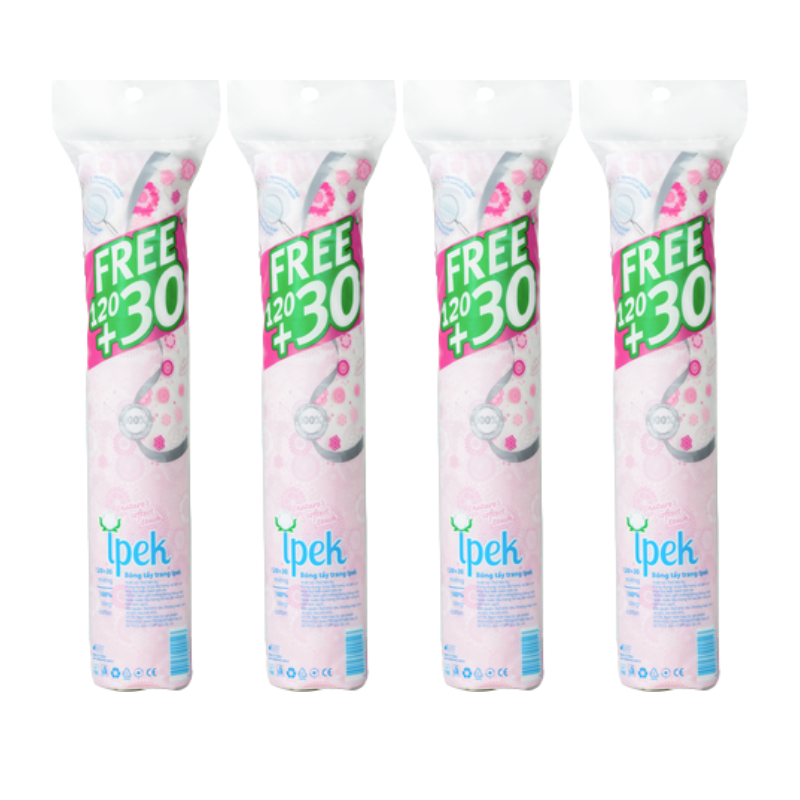 Combo 4 gói bông tẩy trang Ipek 150 miếng ( 120 + 30)