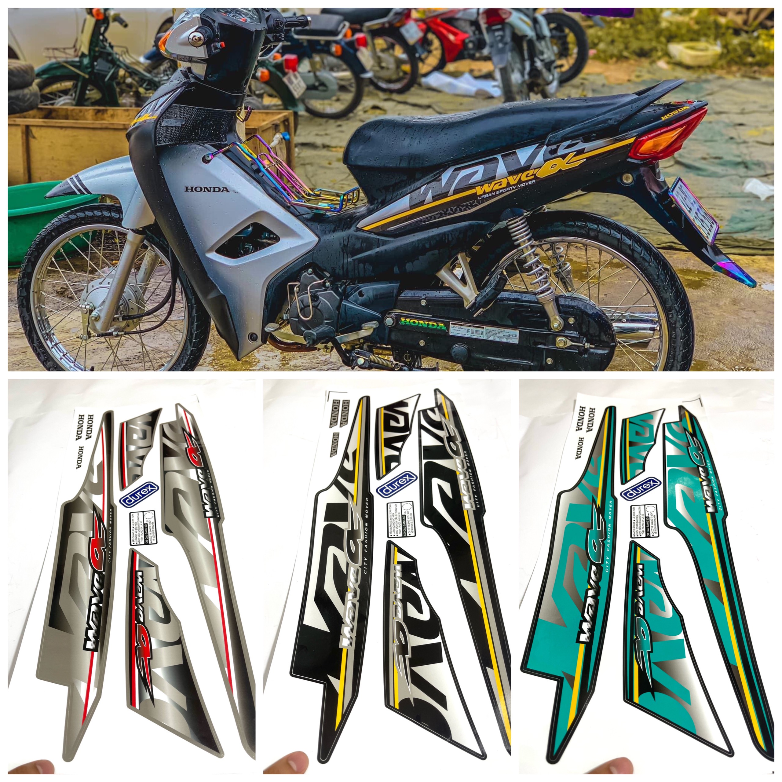 Tem Rời Wave Mẫu Hót Nhất Đủ Màu Dán cho wave 50cc-100-110