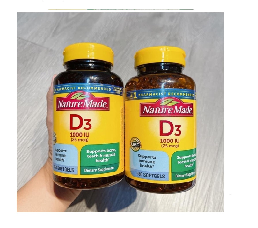 Vitamin D3 Nature Made 1000iu 650 viên