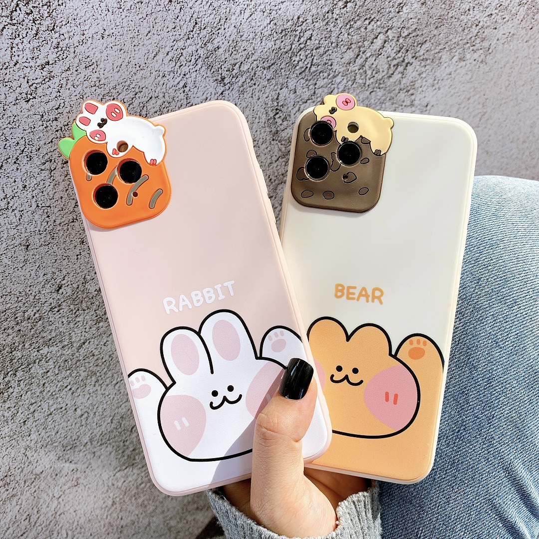 Ốp Lưng Silicon Bảo Vệ CAMERA Rabbit x Bear