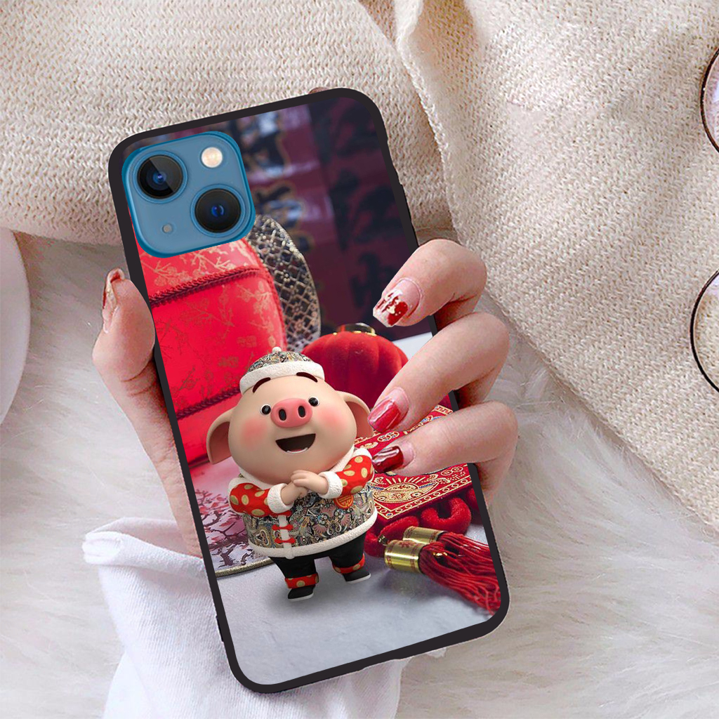 Ốp lưng iPhone 13 viền dẻo TPU BST Pig Cute