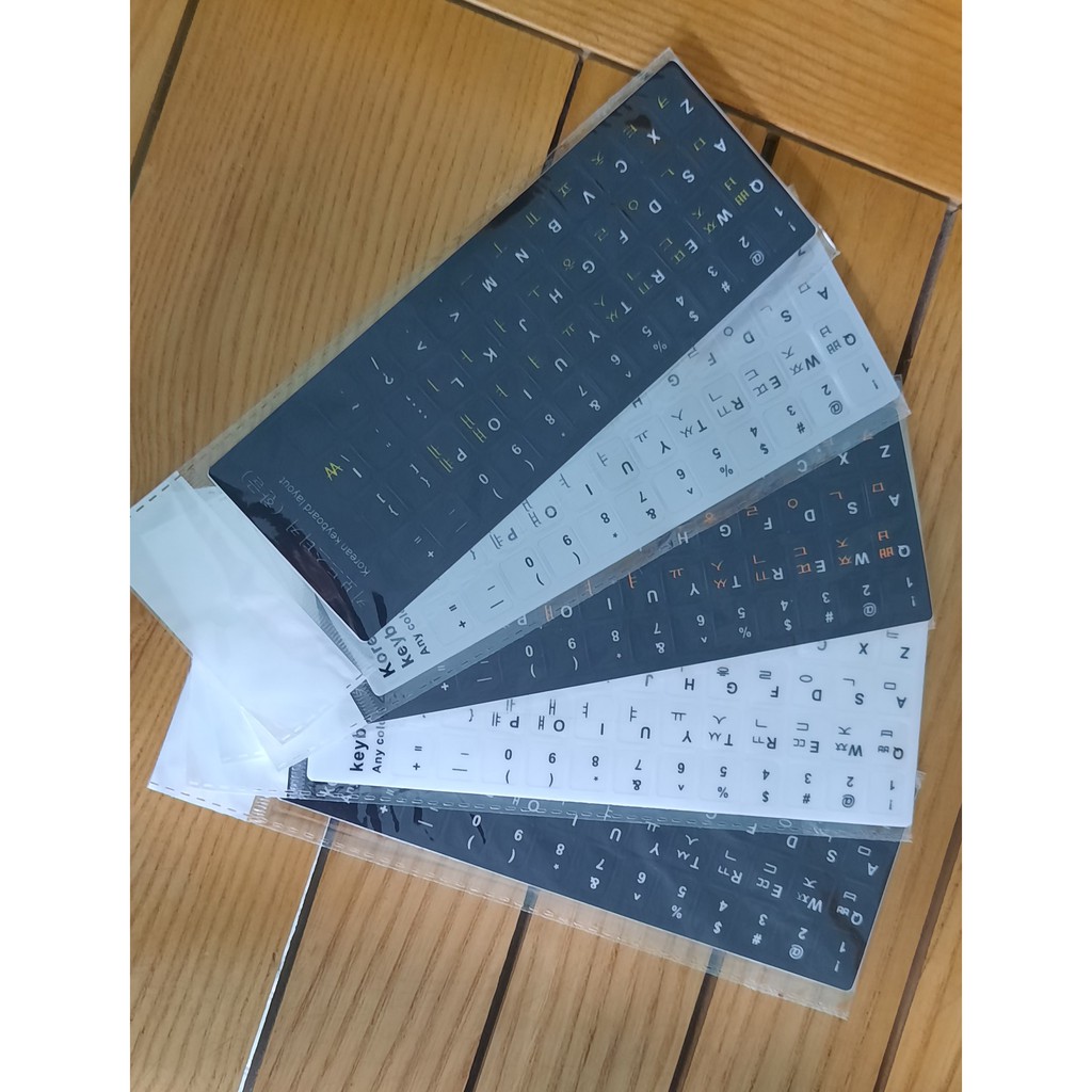 Set 5 Miếng Dán Bàn Phím Tiếng Hàn 5 Màu