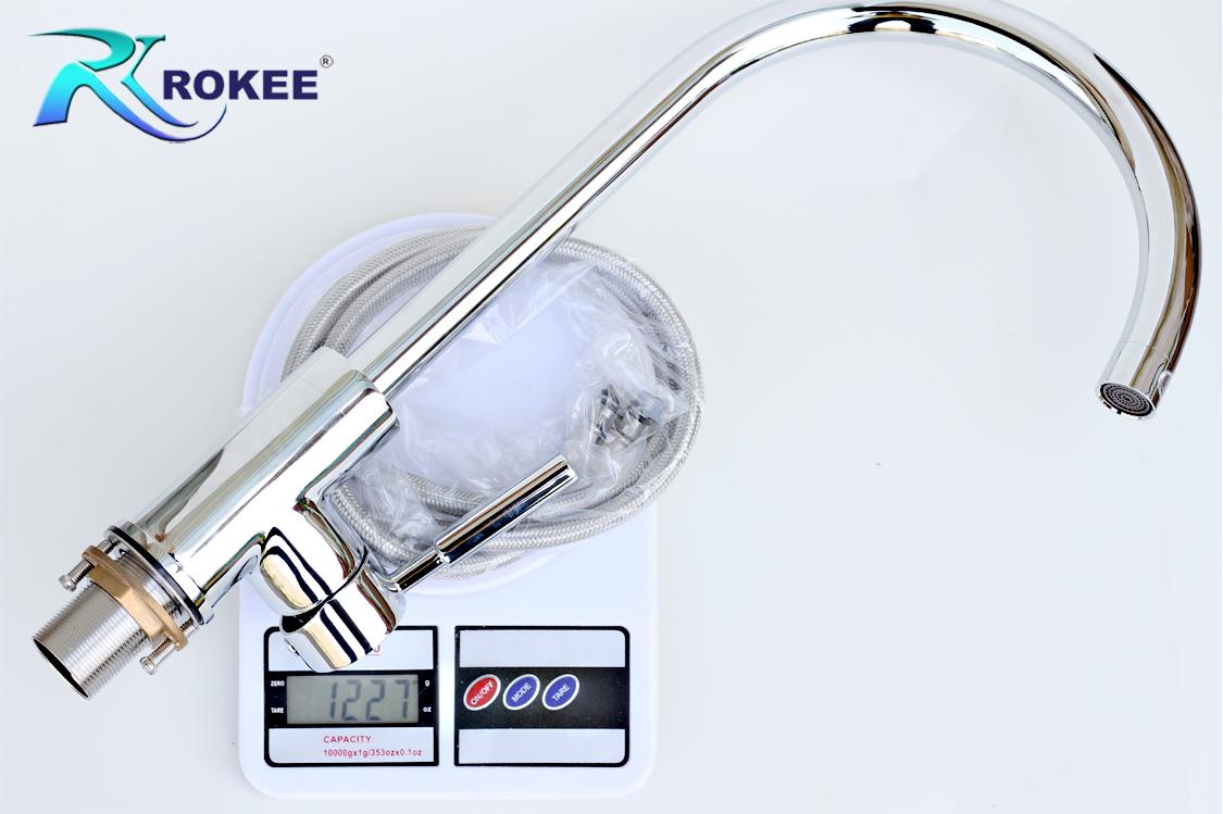 Vòi rửa chén nóng lạnh Rokee - DL121 (Trắng bạc)