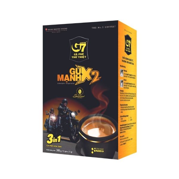 Trung Nguyên Legend Cà Phê Hòa Tan G7 3in1 Gu Mạnh X2 - Cà Phê Sữa Đậm Vị Chuẩn Gu Việt (Hộp 12 Gói x 25gr)