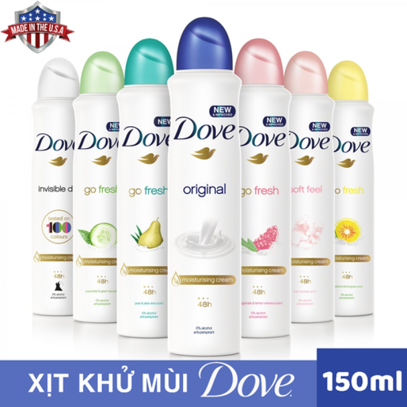 Xịt khử mùi Dove - Hàng Mỹ 150ml cao cấp