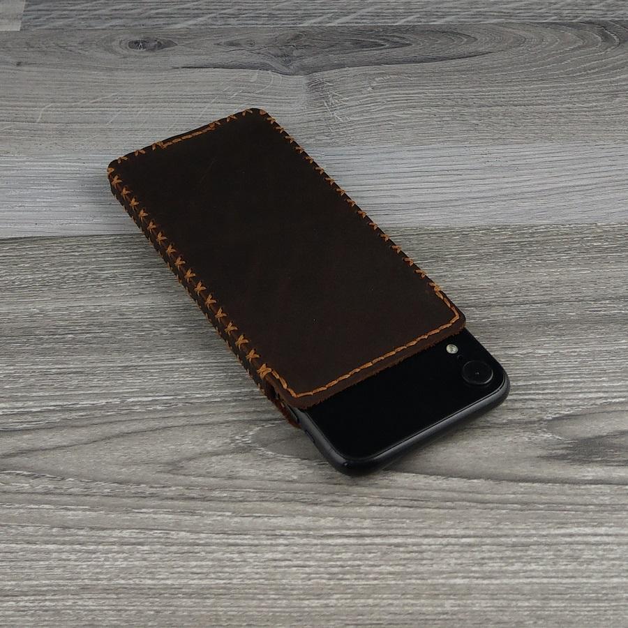 Bao Da Rút Dạng Hộp iphone 11 Da Bò Sáp