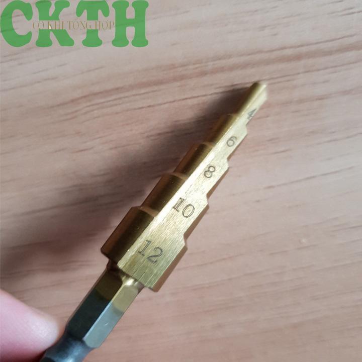 Mũi khoan tháp 4-12mm chuôi lục giác
