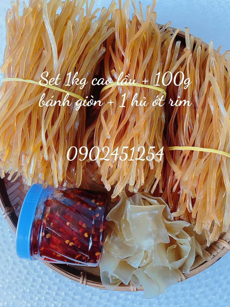 Set 1kg cao lầu khô hội an + 100g ram khô bánh giòn + 1 hủ ớt rim