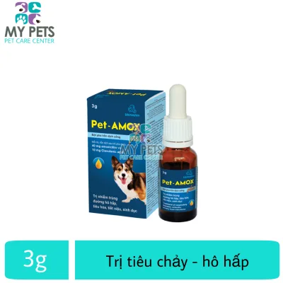 [HCM]Pet Amox plus hết tiêu chảy hô hấp giúp lành vết thương ở chó mèo (VMD) - lọ 3g