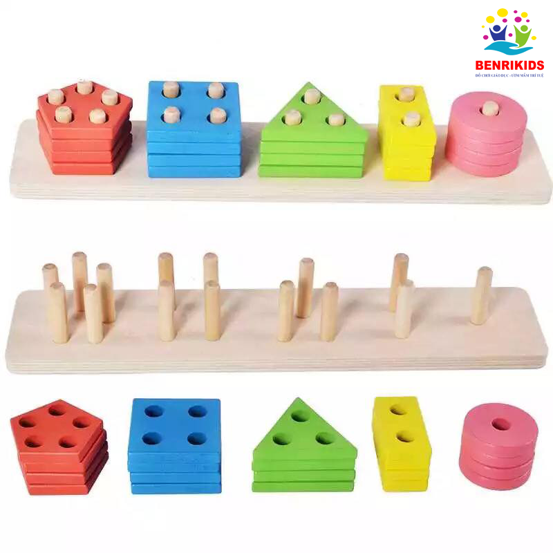 Toy set drop shaped wooden themed help your baby develop observation ability