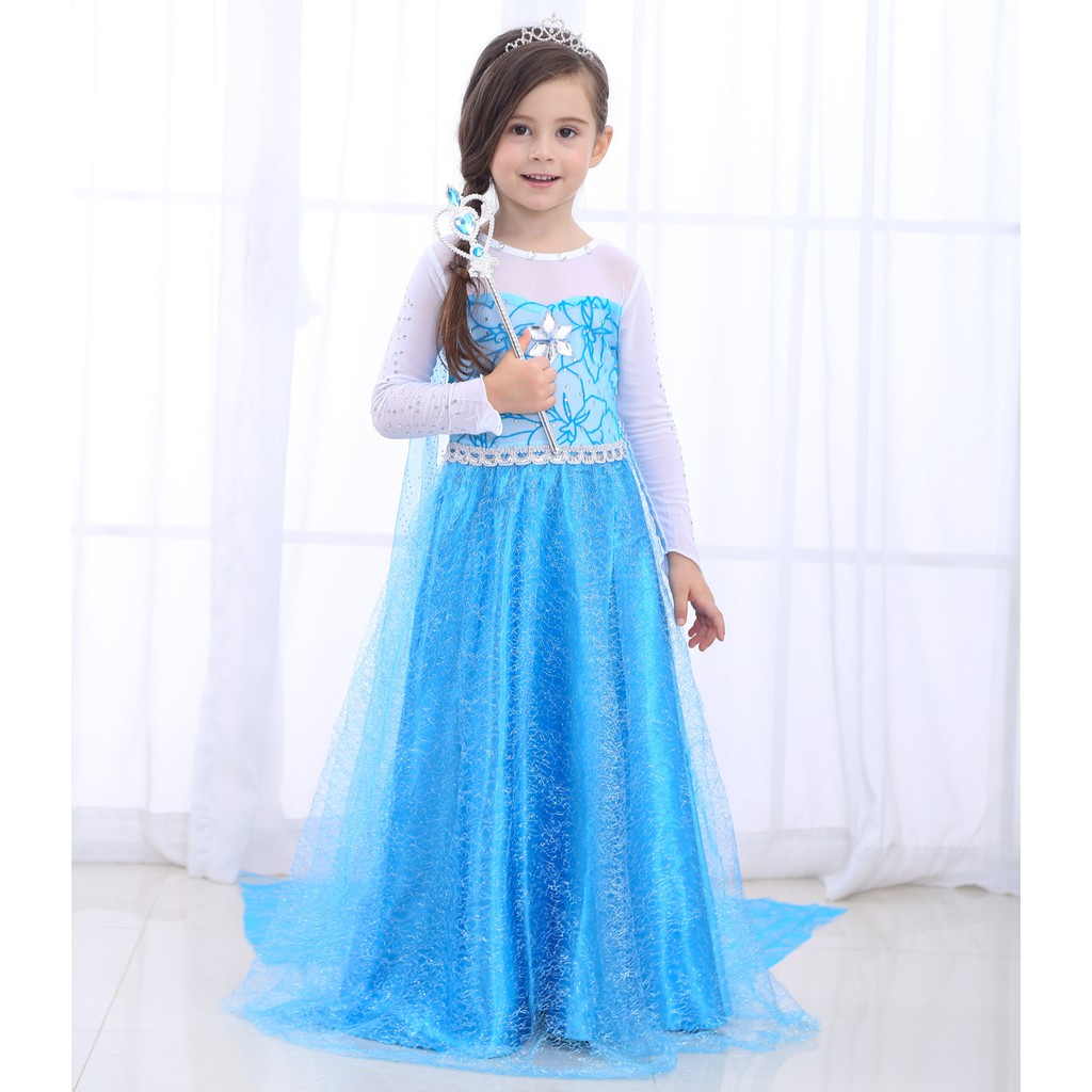 🔥Hot🔥 Váy Elsa Công chúa. Đầm Elsa cho bé gái Tặng Kèm Vương Miện, Đũa  Phép Thuật | Lazada.vn