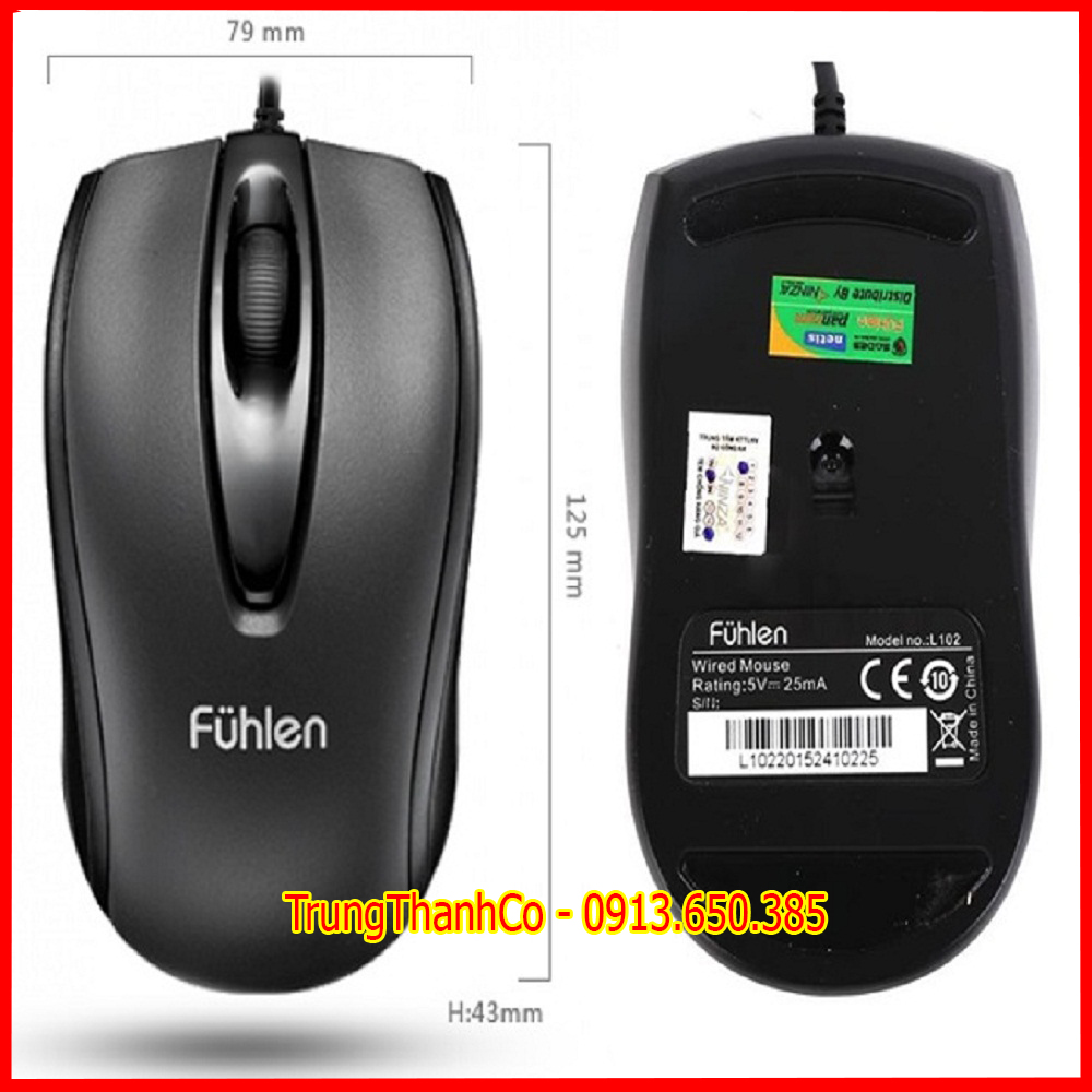 Chuột Máy Tính Có Dây Fuhlen L102