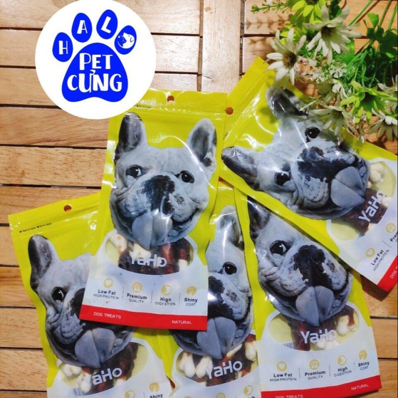 Bánh Thưởng Thịt Gà Cuộn Xương YAHO Cho Chó, Túi 100g