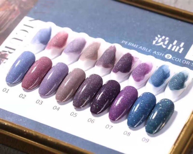 Sơn Giả Bột Vendeeni (Set 9 màu) _ ( Tặng 1 Khung Để Gắn Móng Mẫu )