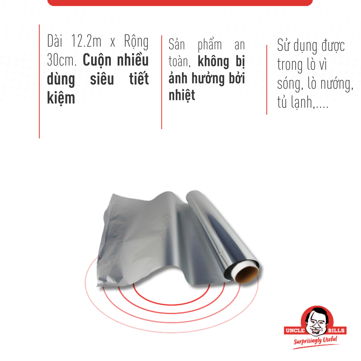Giấy Bạc Bọc Thực Phẩm 12 Mét Uncle Bills BC0112