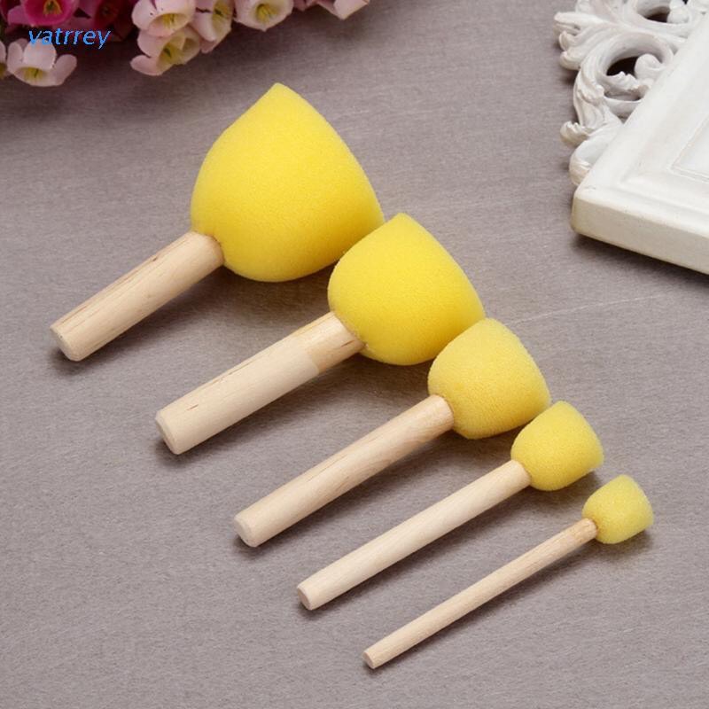 Cọ bọt biển cán gỗ dùng cho trẻ vẽ