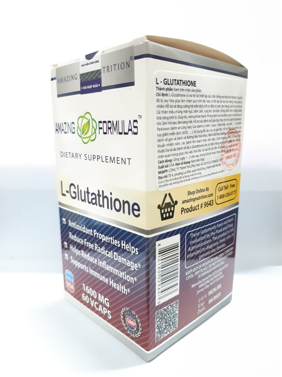 Glutathione.1600mg trắng da