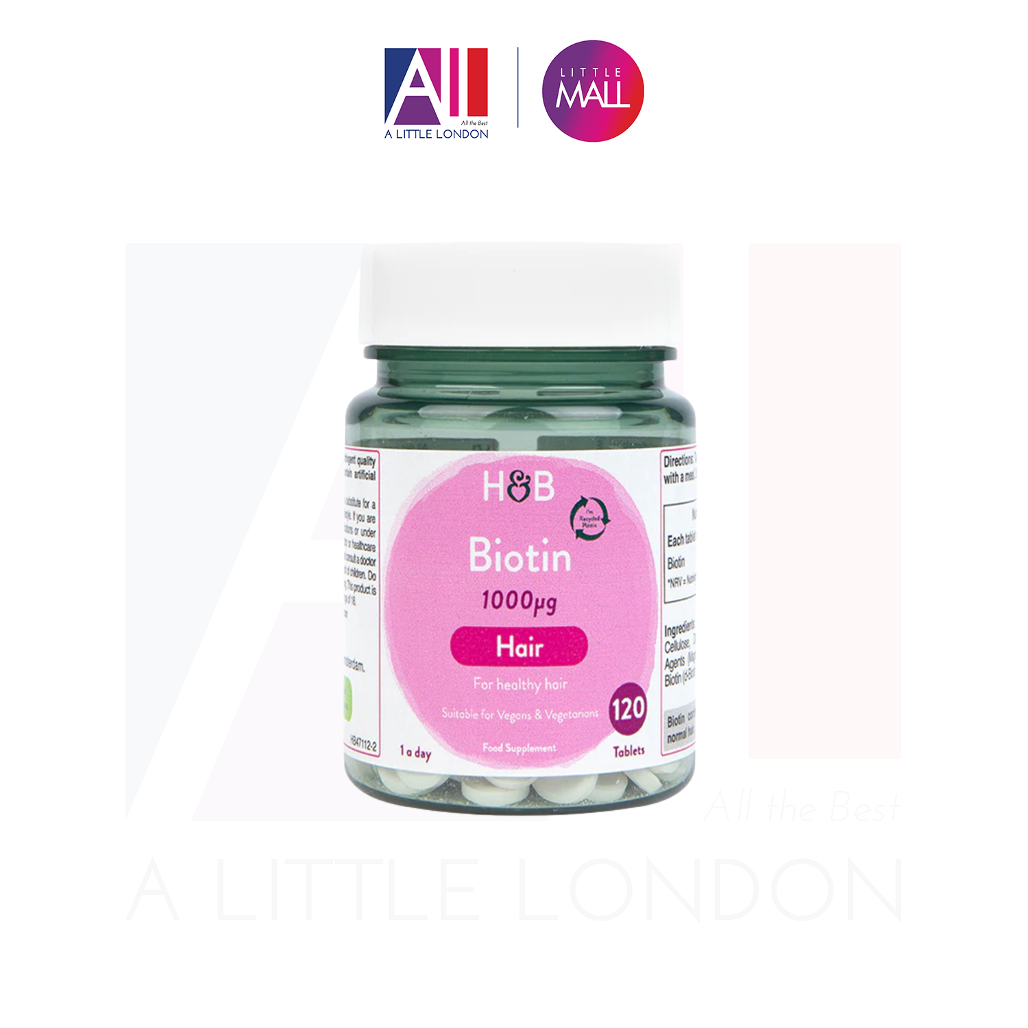 120 Viên uống mọc tóc Biotin Holland & Barrett Biotin 1000mg