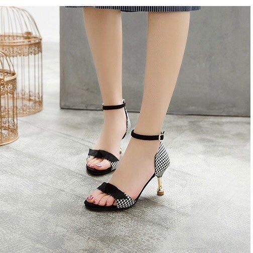Giày Cao Gót 7p quai kết nơ bít gót