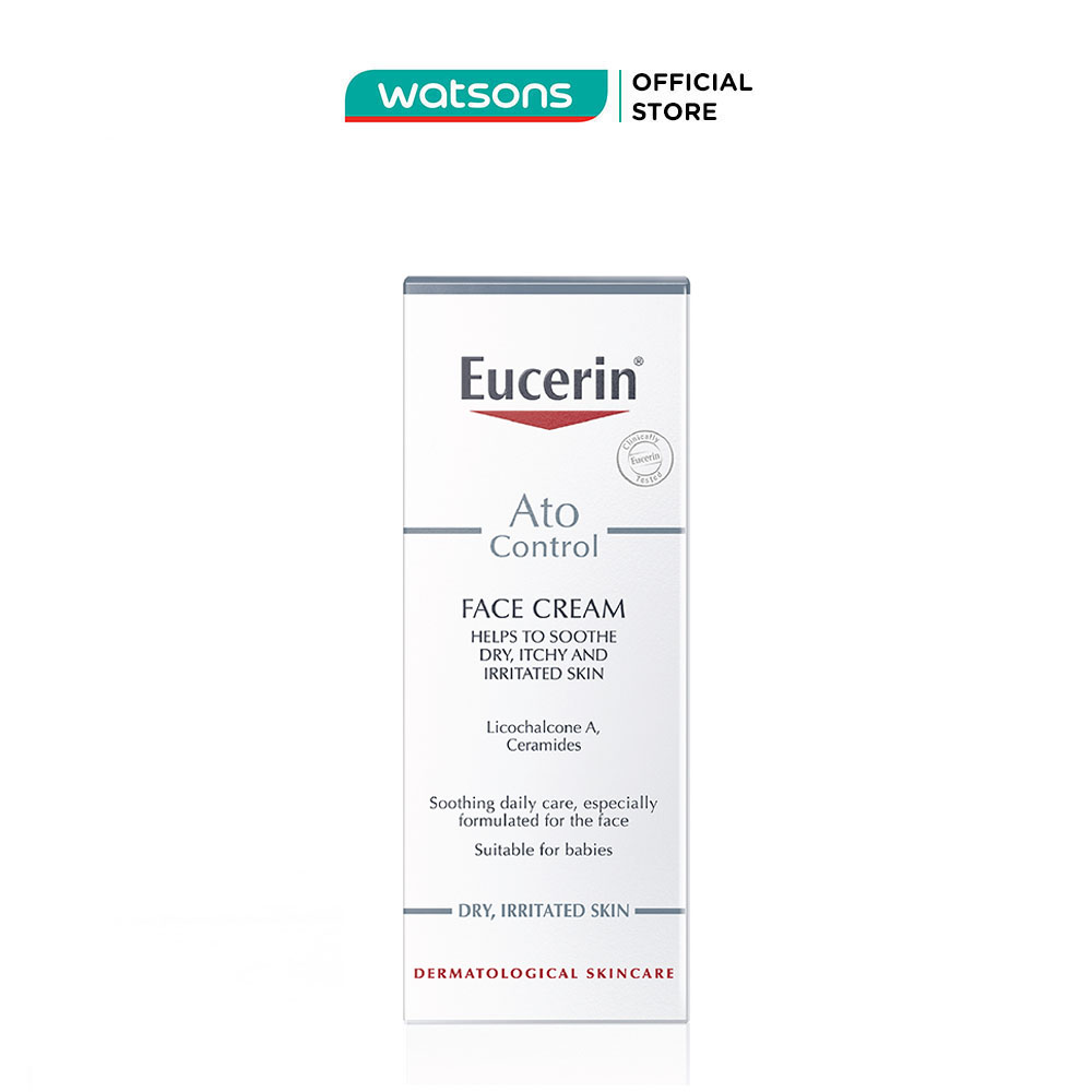 Kem dưỡng ẩm Eucerin chuyên sâu, tái tạo da nhạy cảm AtoControl Face 50ml
