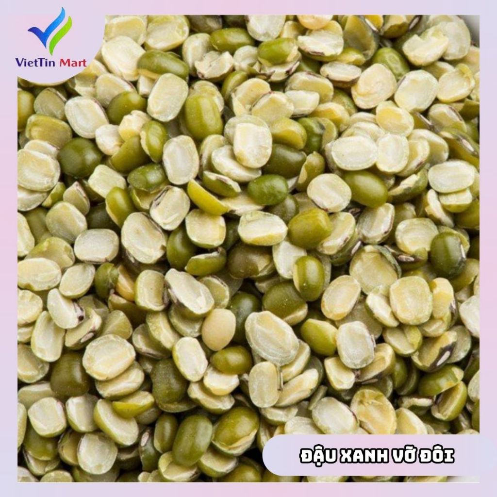 Đậu Xanh Vỡ Đôi Còn Vỏ Viettin Mart 500Gr