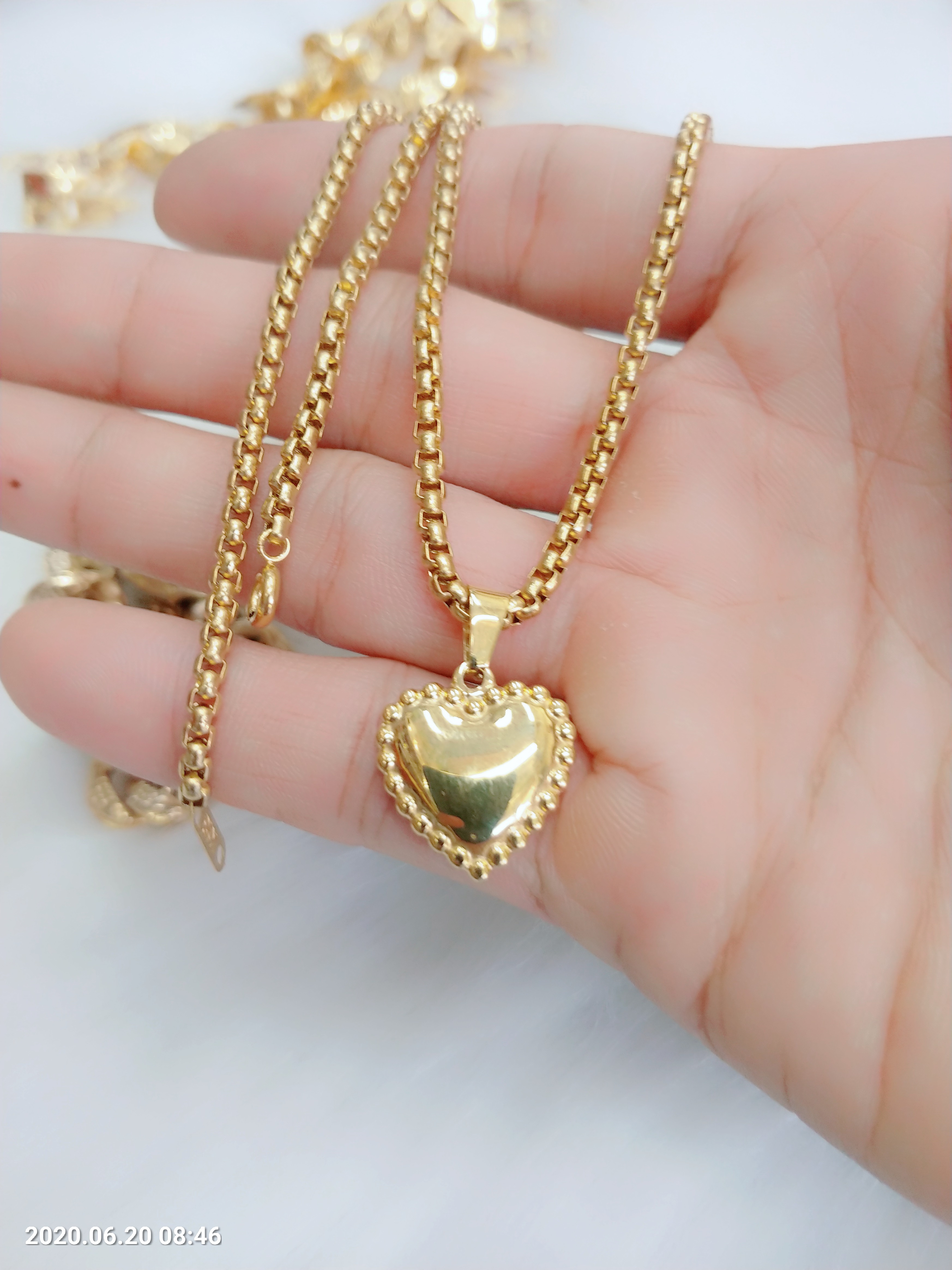 Dây Chuyền Nữ Trái Tim-Hàng cao cấp không đen rỉ tắm rửa thoải mái