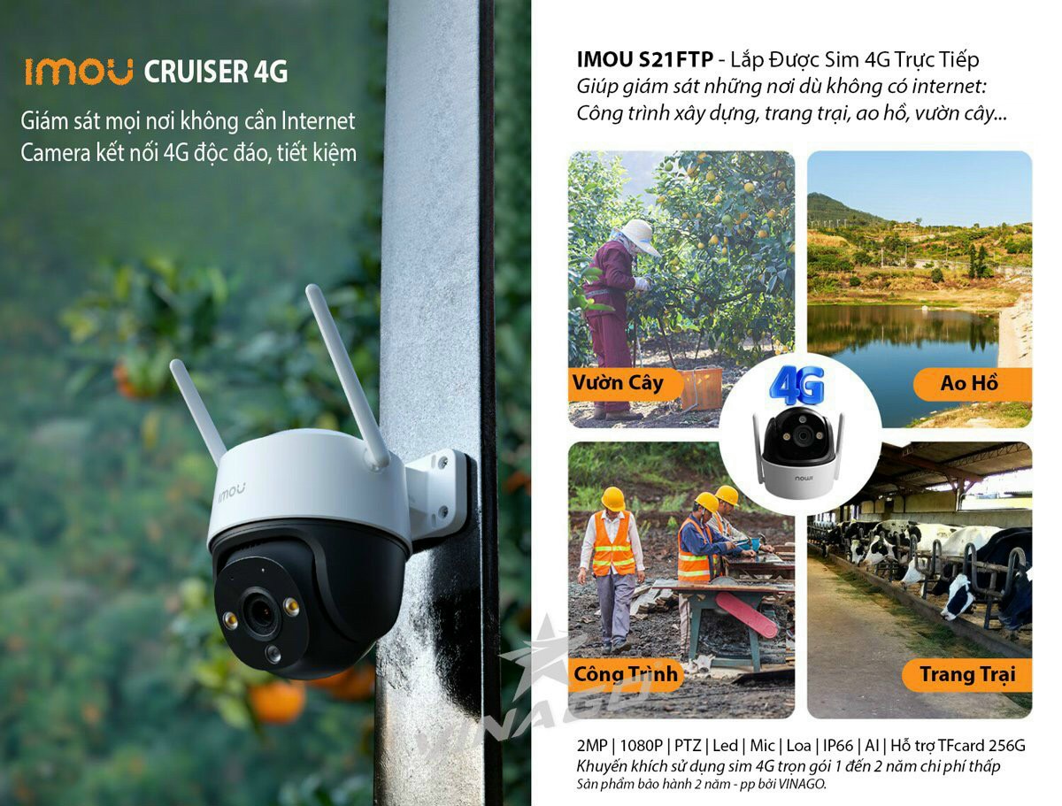 Camera Dùng Mạng Sim 4G S21FTP Imou 2 Megapixel