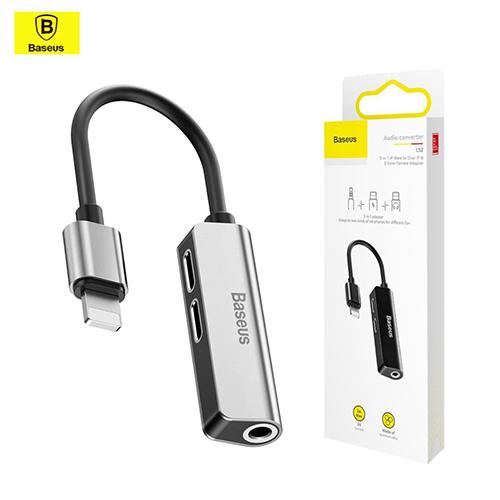 Cáp chuyển đổi Baseus L52 ra 2 đầu lightning + 3.5