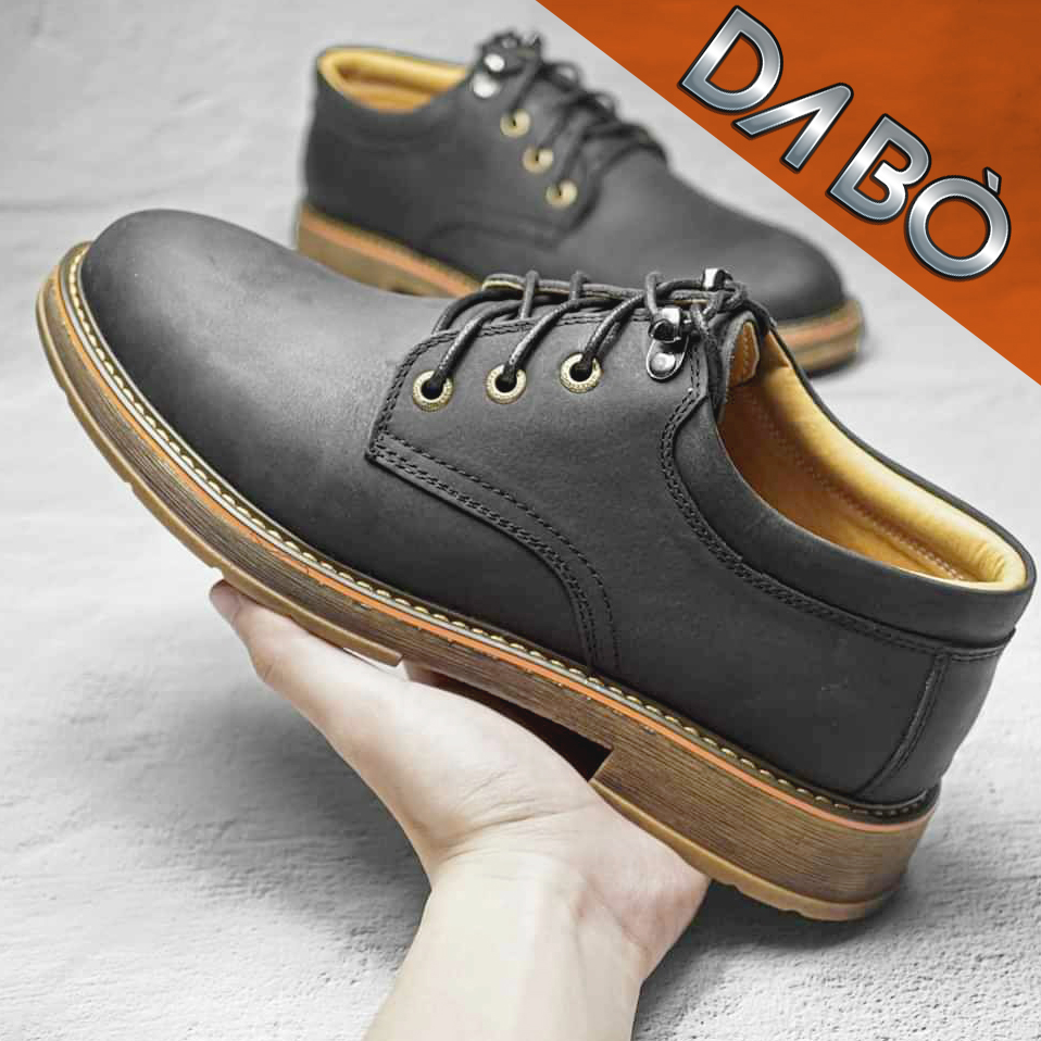 Giày nam đốc buộc dây da bò đế kếp cao cấp [ĐỐC X]
