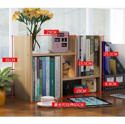 Kệ Sách Gỗ Để Bàn Lắp Ghép 6 Thanh