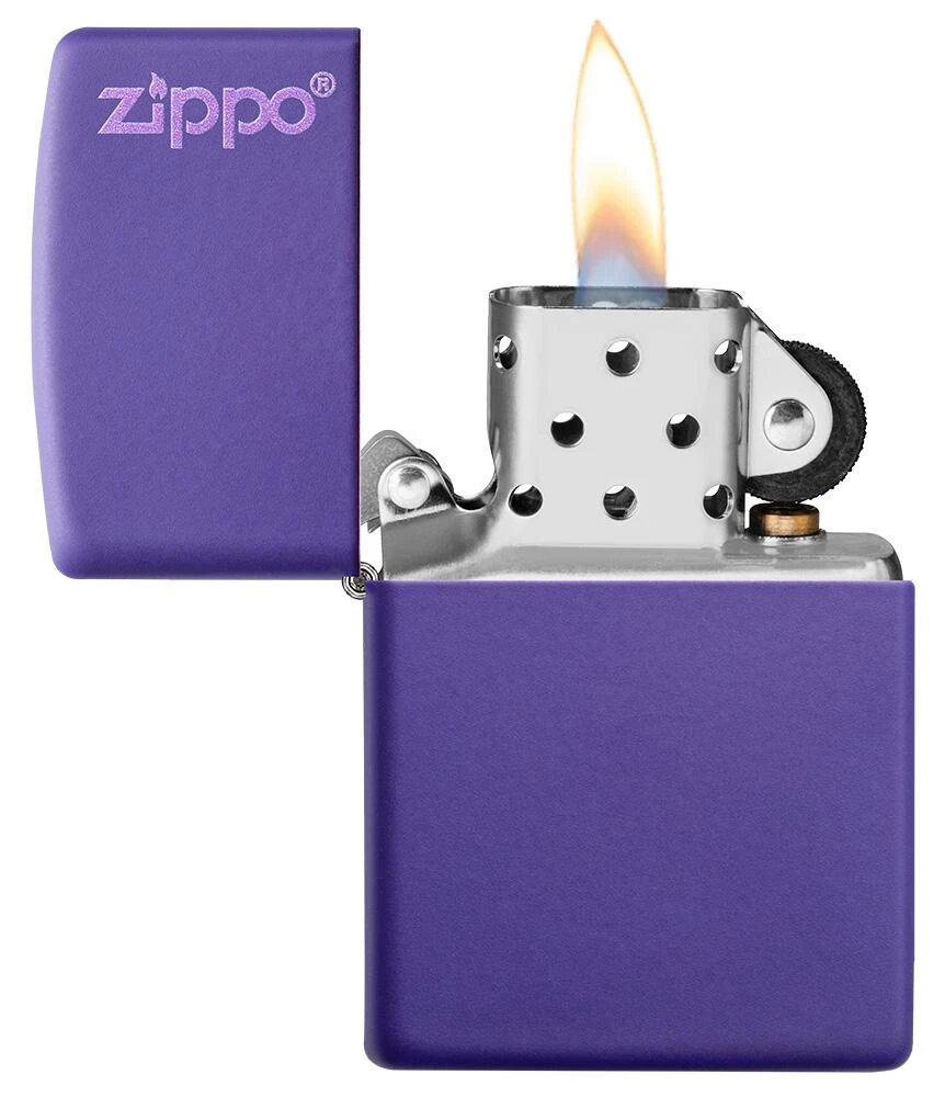 Zippo Lighter Purple Matte Zippo Logo 237Zl