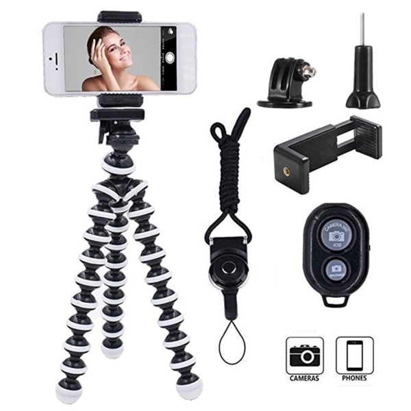 Black Mini Octopus Tripod Stand Camera Mobile Phone Tripods Desktop Stand for GoPro Hero 7 6 5 Action Cam Holder