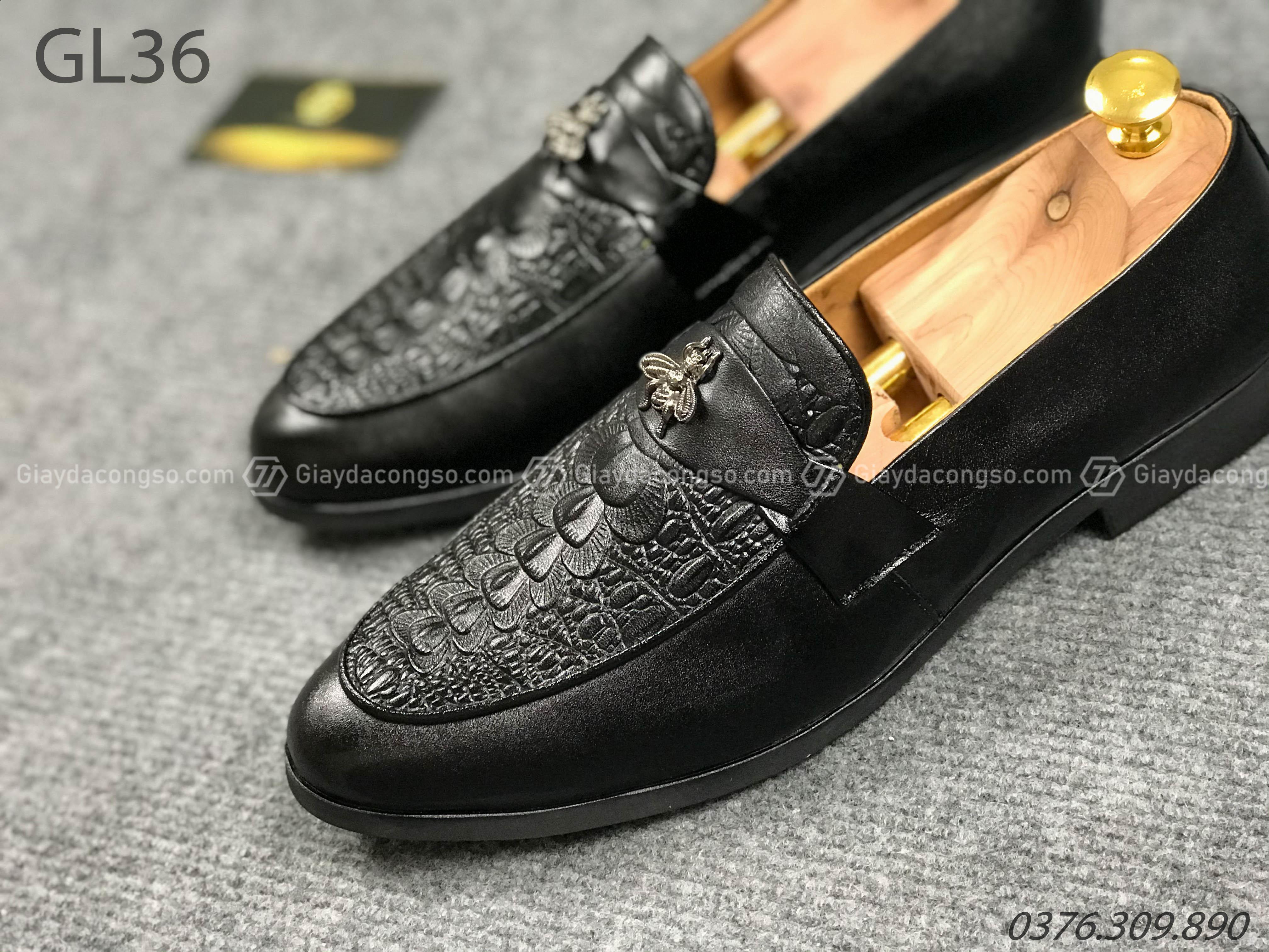 Giày da công sở - Giày lười nam con ong da bò GL-36