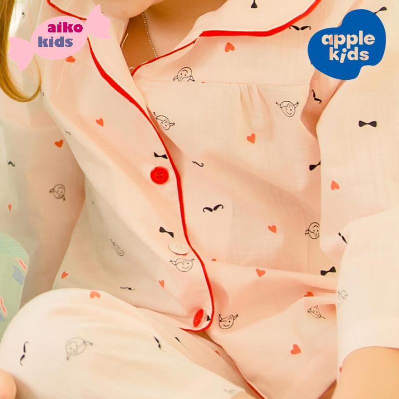Nơi bán Pijama linen đỏ cho bé gái, thiết kế và sản xuất tại Việt Nam.