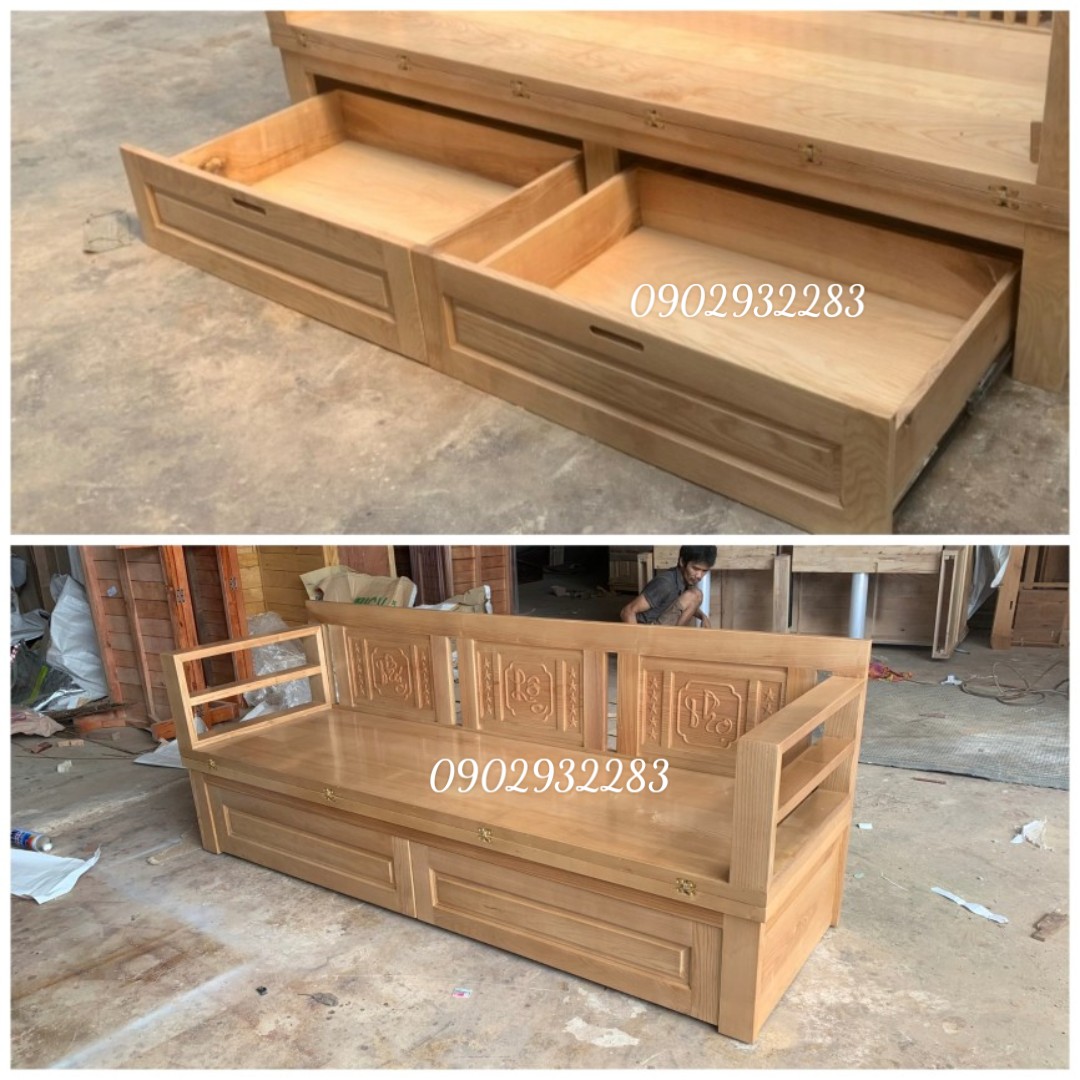 Sofa ghế giường gấp gỗ sồi A53