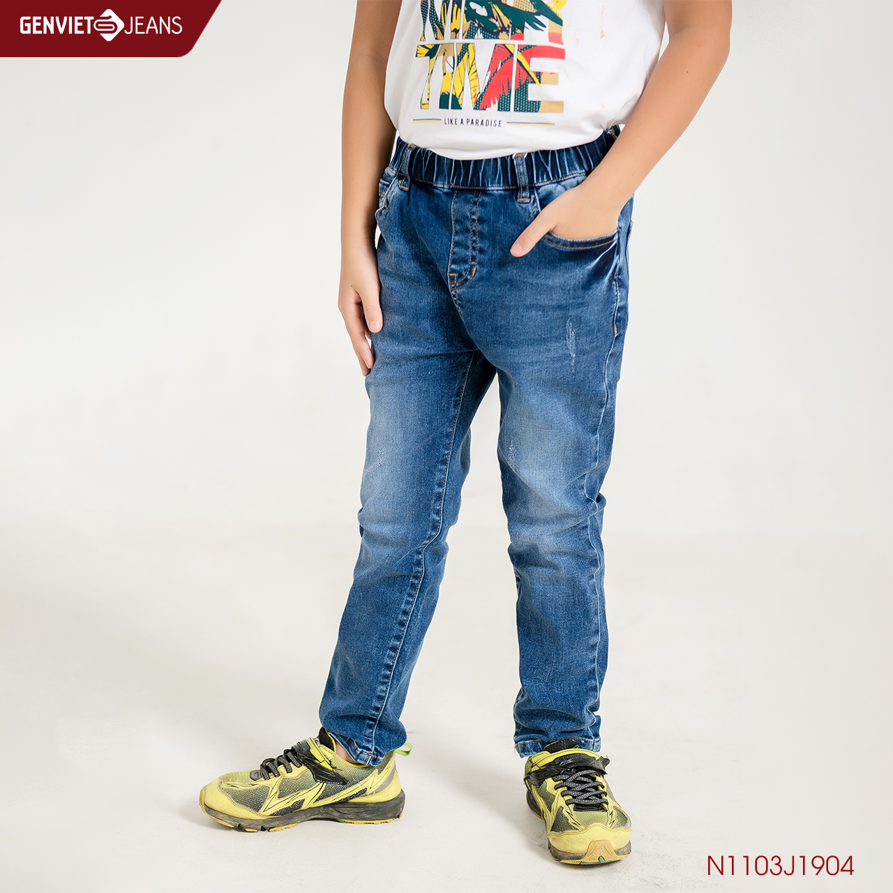 Quần Dài Jeans Bé Trai Basic N1103J1904 GENKIDS