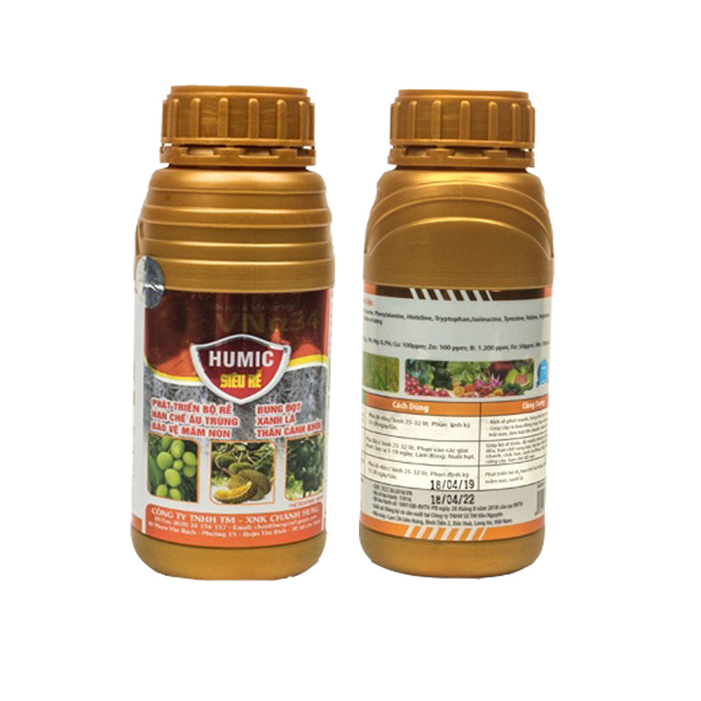 [HCM]Phân Bón Lá Humic Siêu Rễ  ra rễ cực mạnh (Chai 500ml đậm đặc)