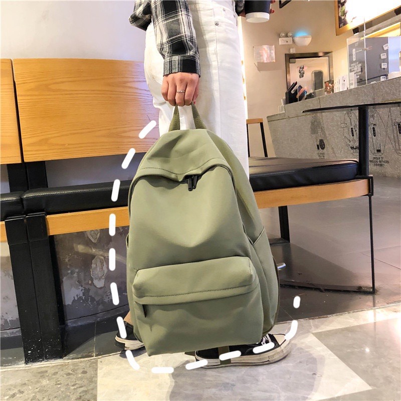 Balo Ulzzang kiểu Hàn Quốc trơn đen BASIC MÀU nhiều màu vải dù chống nước đi học đi chơi nam nữ