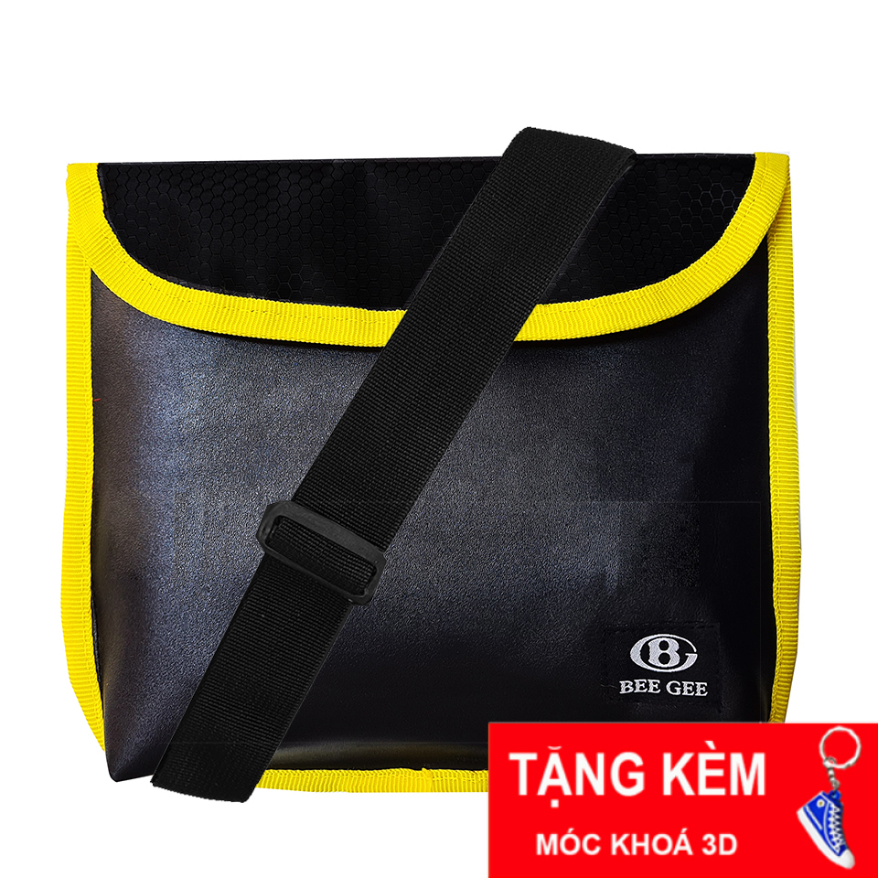 Túi đeo chéo da nam nữ unisex chống thấm nước thời trang Hàn quốc BEE GEE 092 B dày chống shock đựng ipad hay điện thoại BGS
