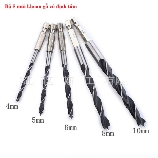 SV Bộ 5 mũi khoan gỗ định tâm