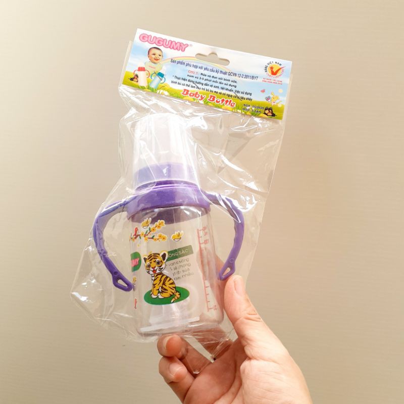 Bình Sữa Cổ Hẹp GUGUMY 140ml- 250ml có tay cầm