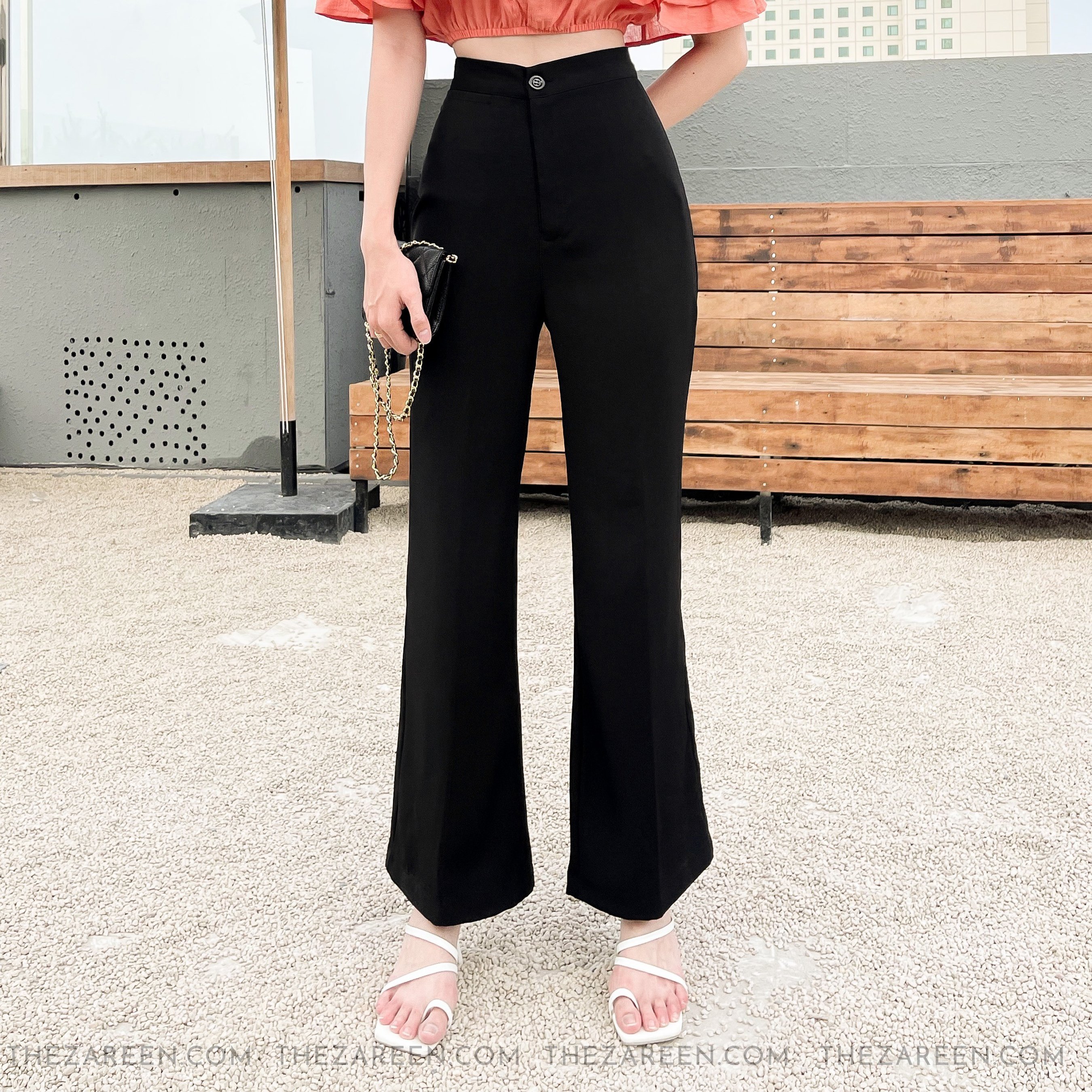 ZAREEN | QUẦN TÂY ỐNG LOE TRS19 ĐEN